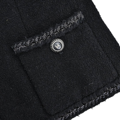 Chanel 2008 Little Black Line Single Breasted Collarless Jacket #36
