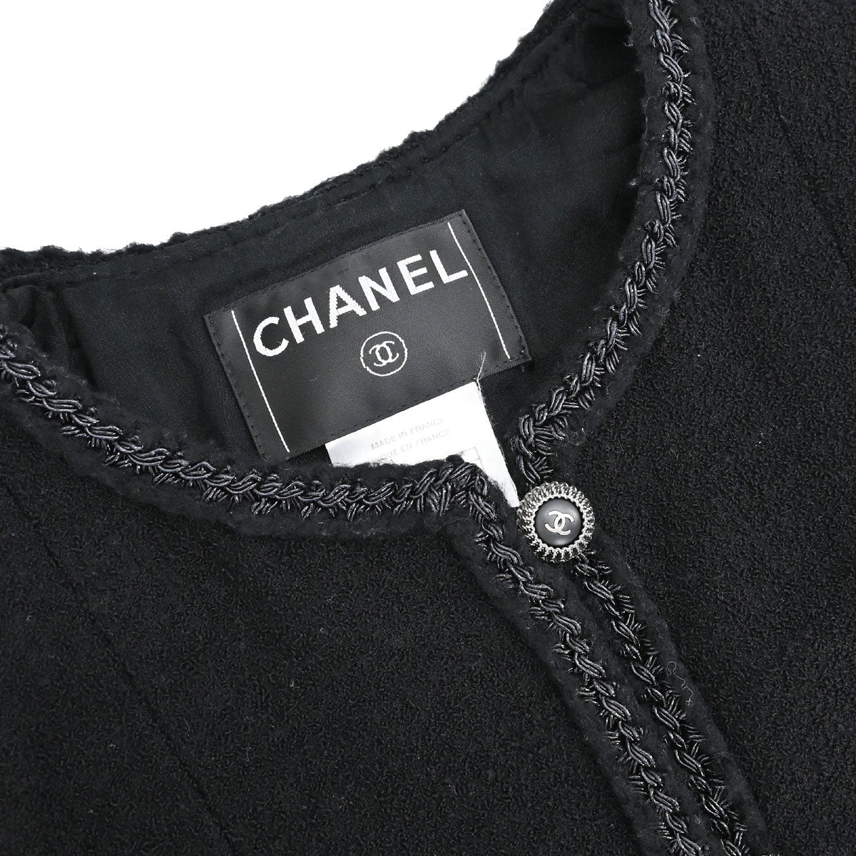 Chanel 2008 Little Black Line Single Breasted Collarless Jacket #36