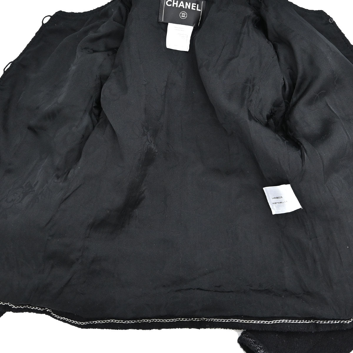 Chanel 2008 Little Black Line Single Breasted Collarless Jacket #36