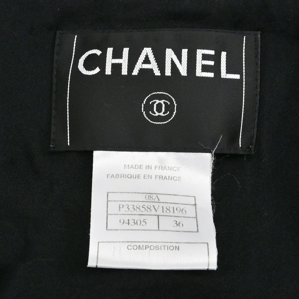Chanel 2008 Little Black Line Single Breasted Collarless Jacket #36