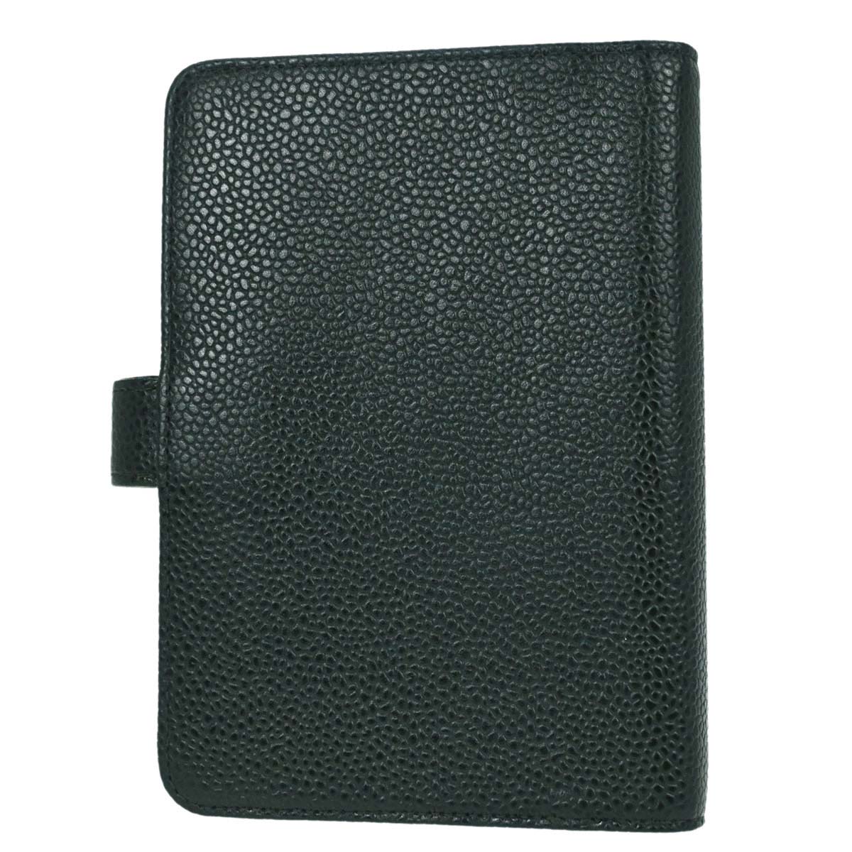Chanel 2002-2003 Green Caviar Skin Notebook Cover Small Good