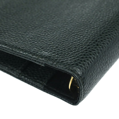 Chanel 2002-2003 Green Caviar Skin Notebook Cover Small Good