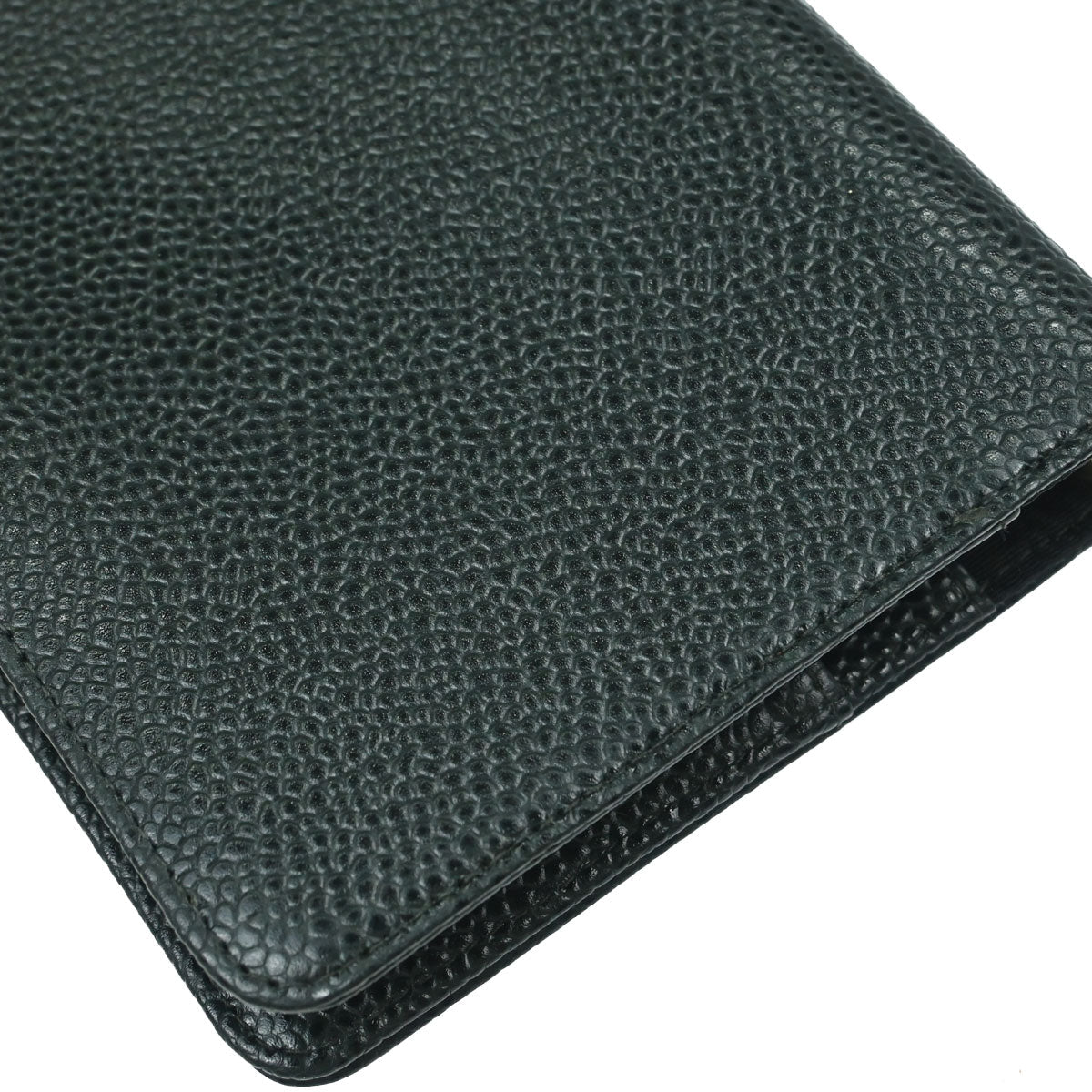 Chanel 2002-2003 Green Caviar Skin Notebook Cover Small Good