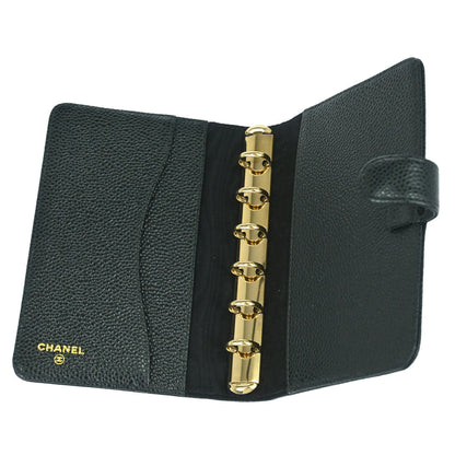 Chanel 2002-2003 Green Caviar Skin Notebook Cover Small Good