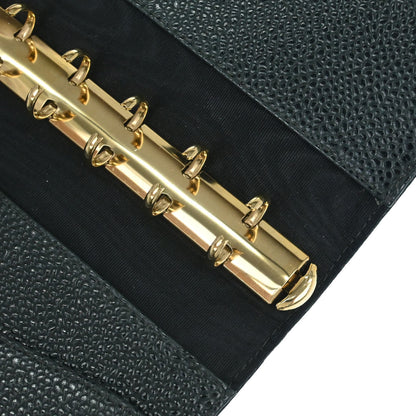 Chanel 2002-2003 Green Caviar Skin Notebook Cover Small Good