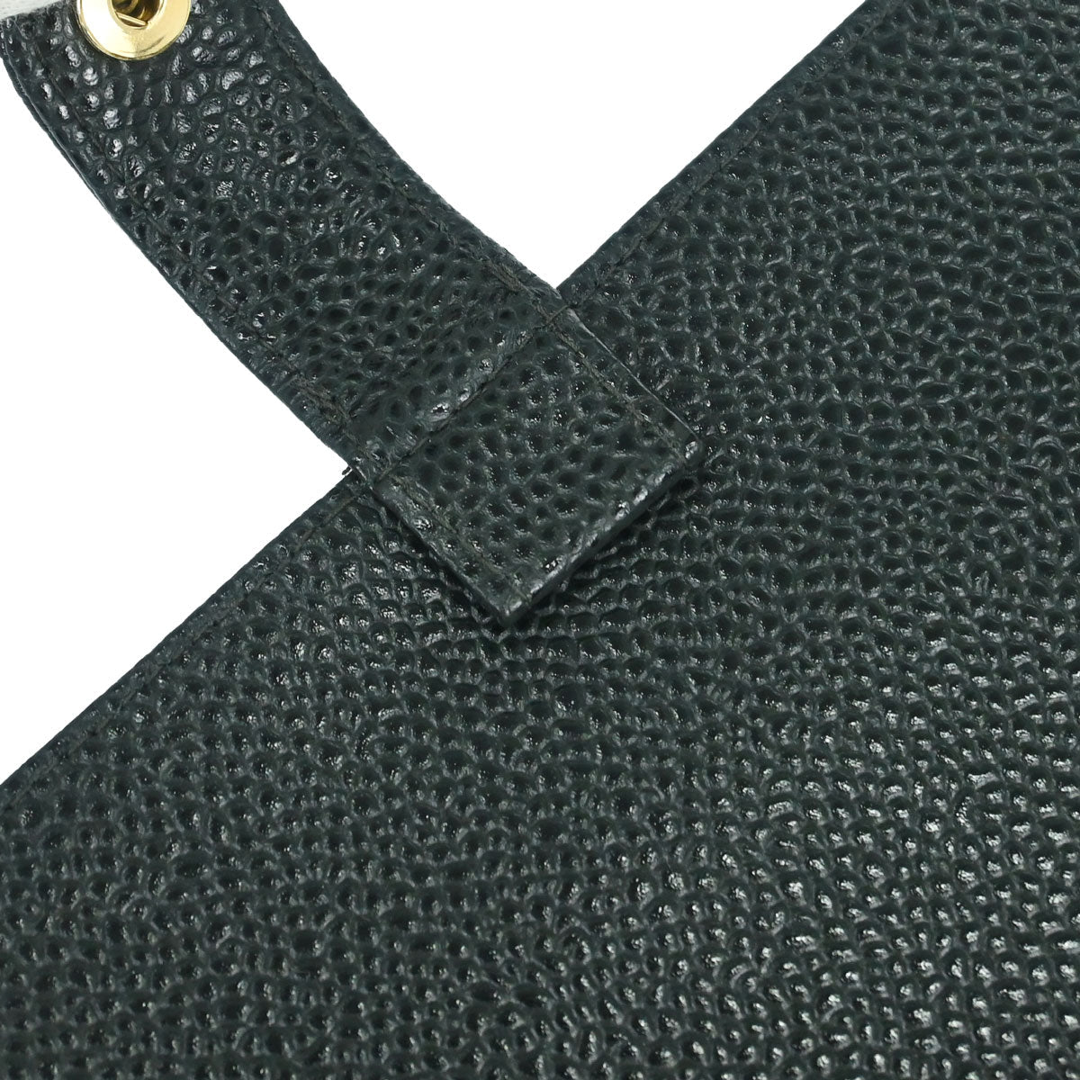 Chanel 2002-2003 Green Caviar Skin Notebook Cover Small Good