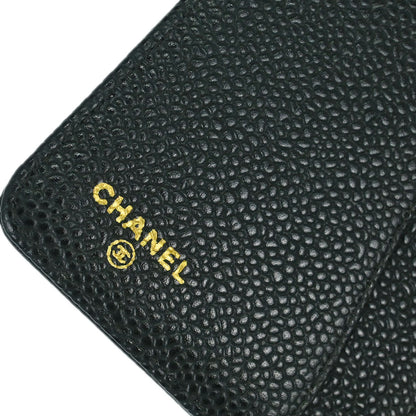 Chanel 2002-2003 Green Caviar Skin Notebook Cover Small Good