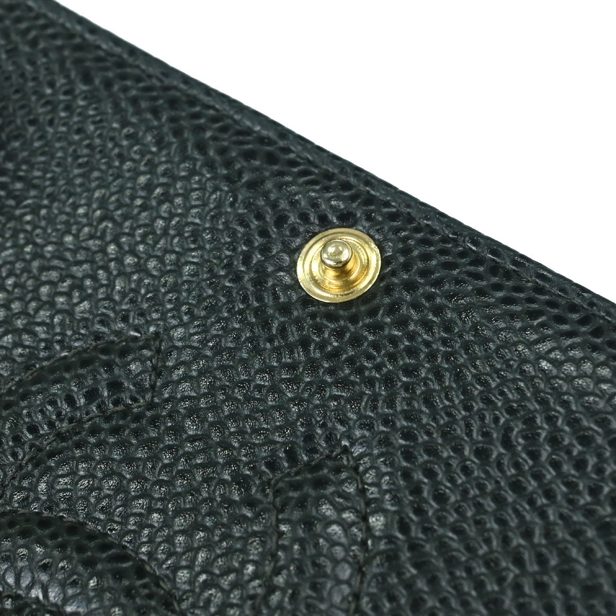 Chanel 2002-2003 Green Caviar Skin Notebook Cover Small Good