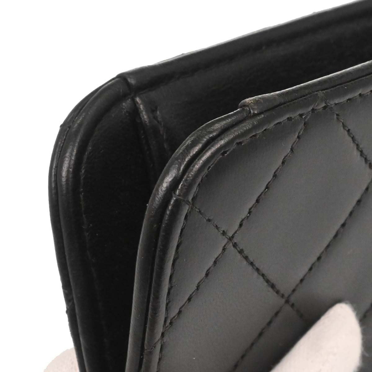 Chanel 1997-1999 Black Lambskin Pushlock Medium Half Flap Shoulder Bag