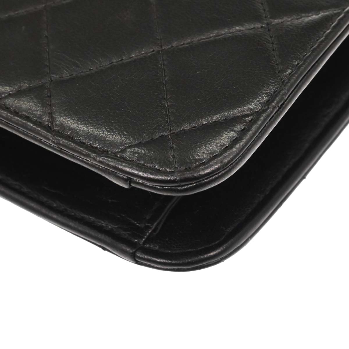 Chanel 1997-1999 Black Lambskin Pushlock Medium Half Flap Shoulder Bag