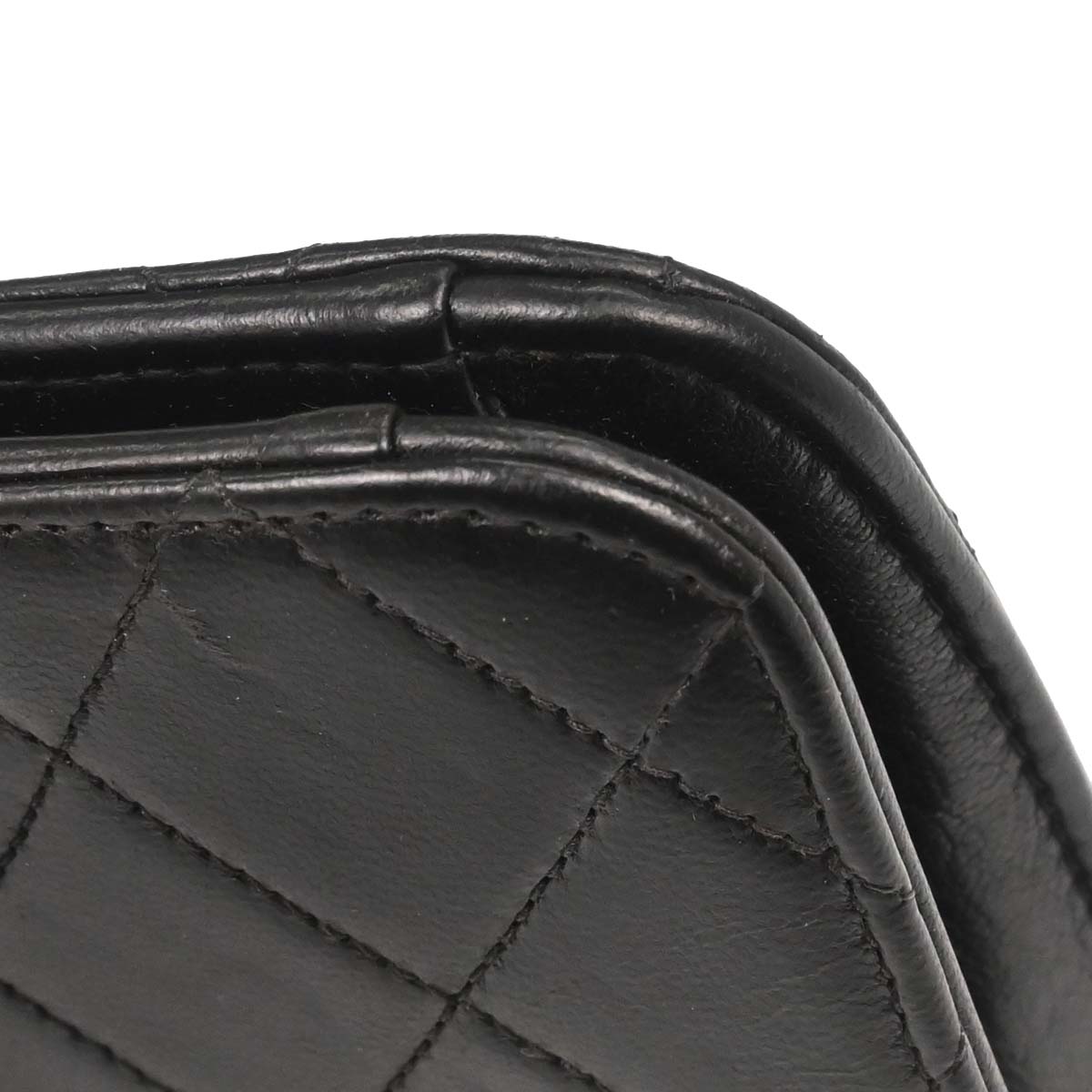 Chanel 1997-1999 Black Lambskin Pushlock Medium Half Flap Shoulder Bag