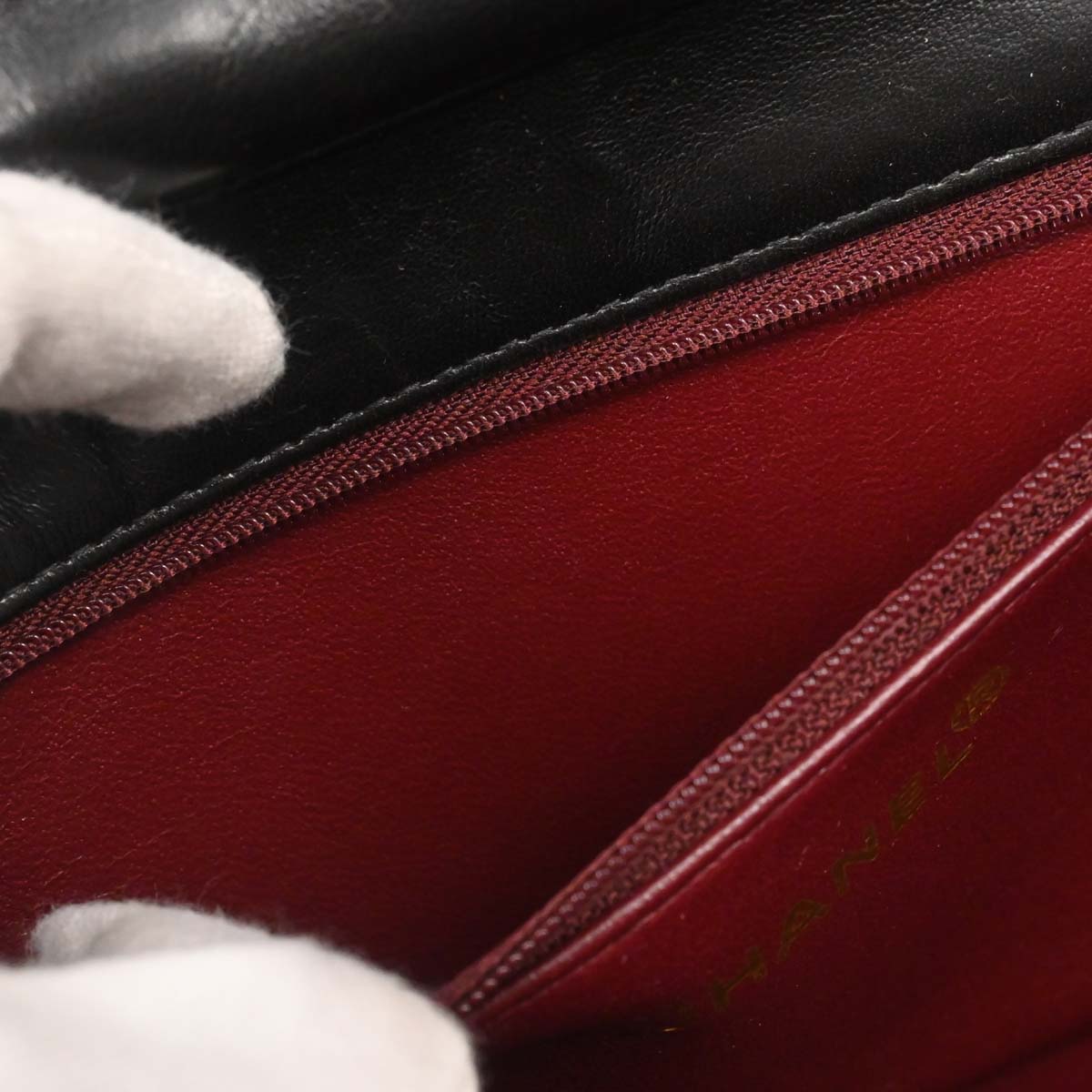 Chanel 1997-1999 Black Lambskin Pushlock Medium Half Flap Shoulder Bag