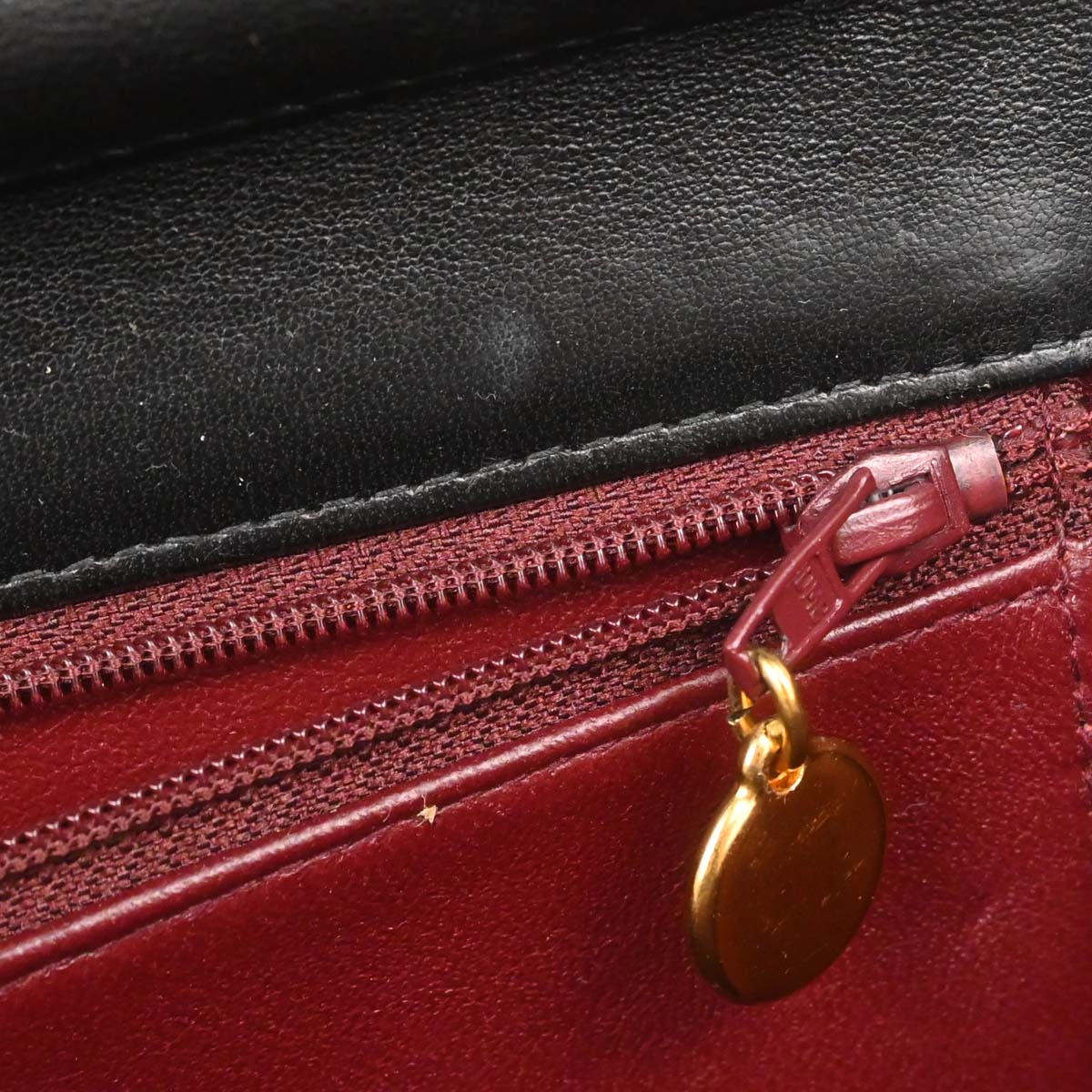 Chanel 1997-1999 Black Lambskin Pushlock Medium Half Flap Shoulder Bag