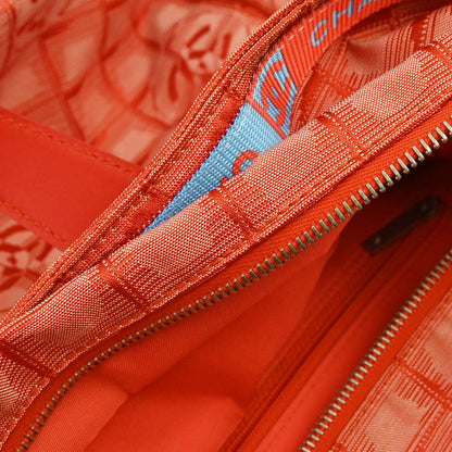 Chanel Red Jacquard Nylon Travel Line Tote Handbag