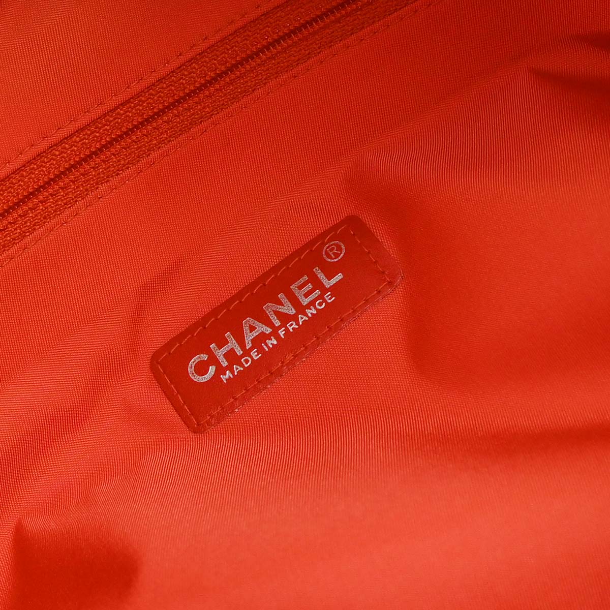 Chanel Red Jacquard Nylon Travel Line Tote Handbag