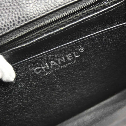 Chanel 2013-2014 Black Caviar Skin Mini Classic Square Flap Shoulder Bag 17