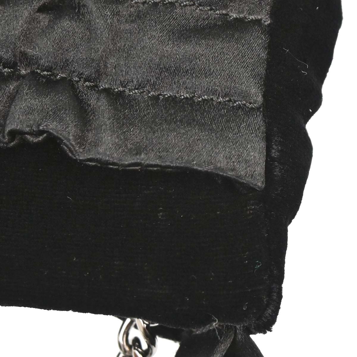 Chanel Black Velvet Satin Chain Handbag