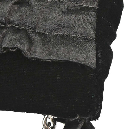 Chanel Black Velvet Satin Chain Handbag