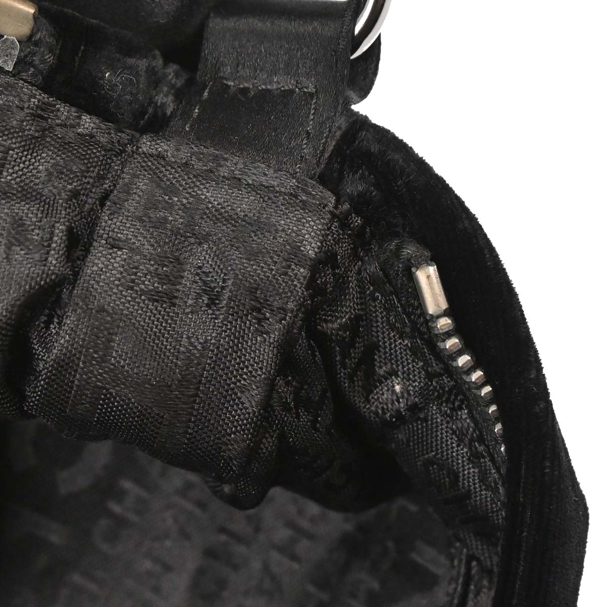 Chanel Black Velvet Satin Chain Handbag