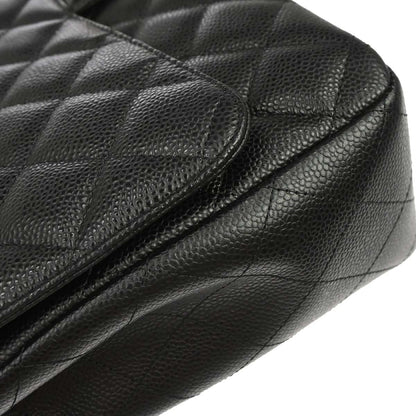 Chanel Black Caviar Skin Maxi Classic Double Flap Shoulder Bag
