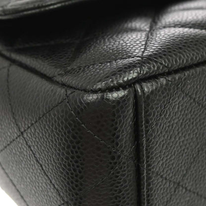 Chanel Black Caviar Skin Maxi Classic Double Flap Shoulder Bag