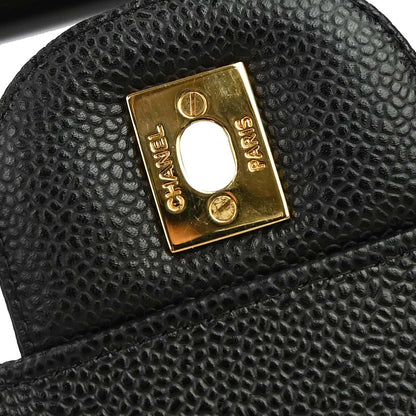 Chanel Black Caviar Skin Maxi Classic Double Flap Shoulder Bag