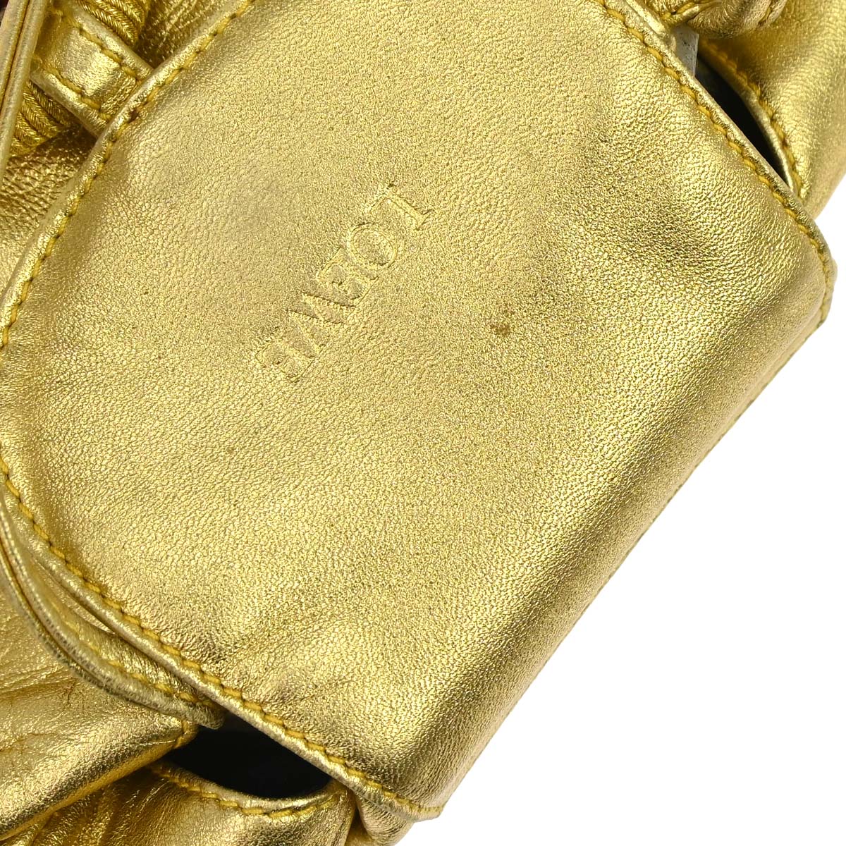 Loewe Gold Leather Tassel Ring Shoulder Bag