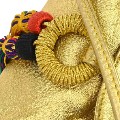 Loewe Gold Leather Tassel Ring Shoulder Bag