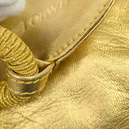 Loewe Gold Leather Tassel Ring Shoulder Bag