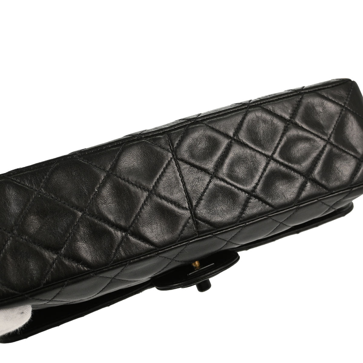 Chanel Black Lambskin Medium Single Flap Shoulder Bag