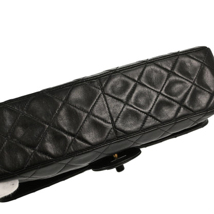 Chanel Black Lambskin Medium Single Flap Shoulder Bag