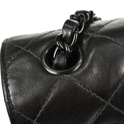 Chanel Black Lambskin Medium Single Flap Shoulder Bag