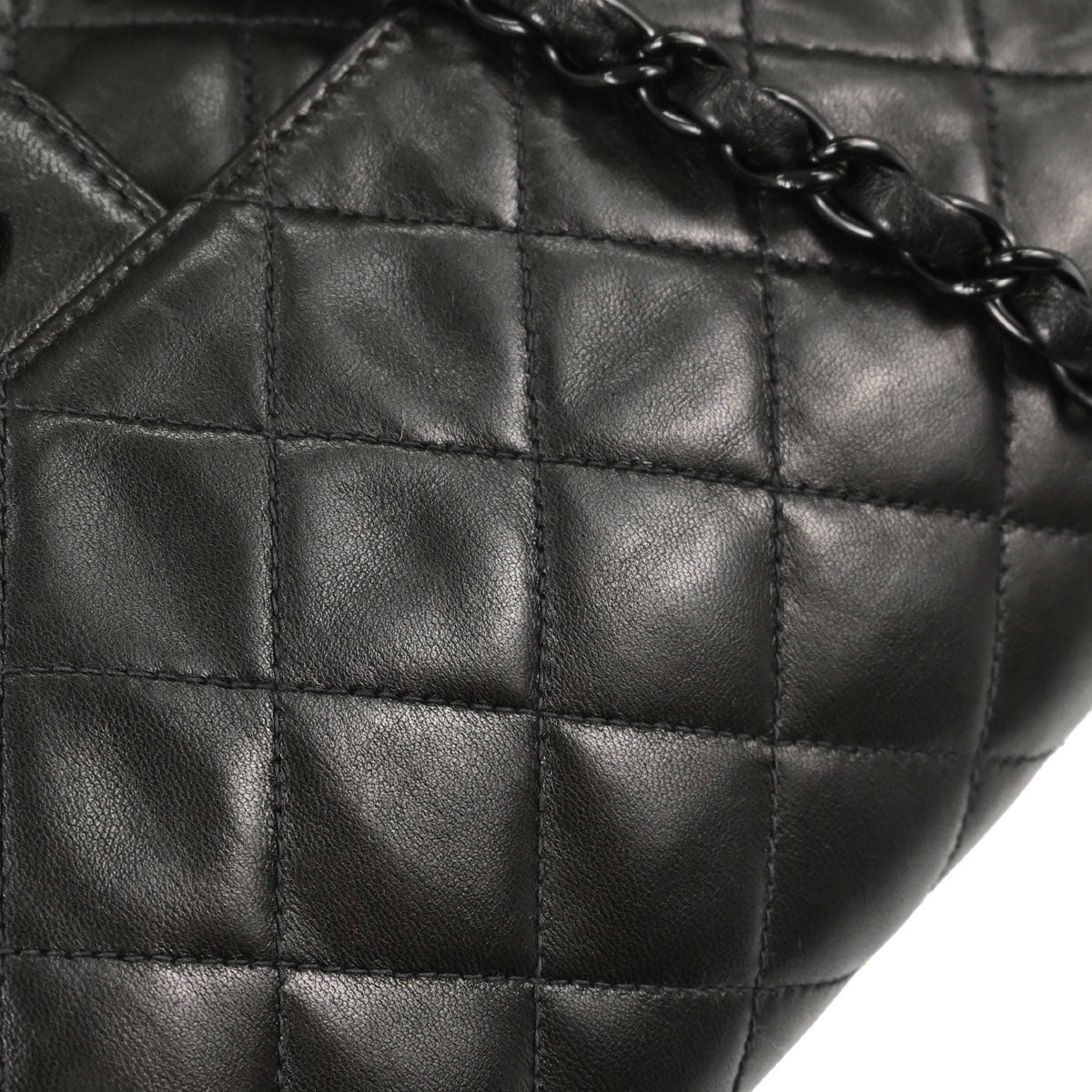 Chanel Black Lambskin Medium Single Flap Shoulder Bag