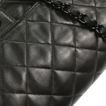 Chanel Black Lambskin Medium Single Flap Shoulder Bag