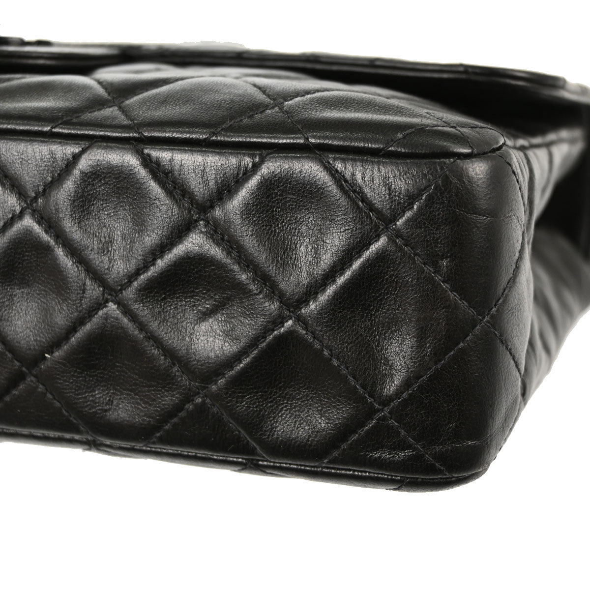 Chanel Black Lambskin Medium Single Flap Shoulder Bag