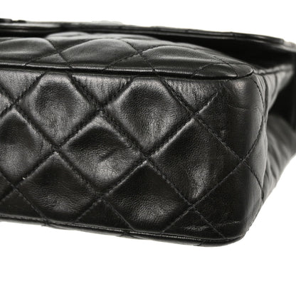 Chanel Black Lambskin Medium Single Flap Shoulder Bag