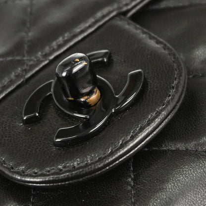 Chanel Black Lambskin Medium Single Flap Shoulder Bag
