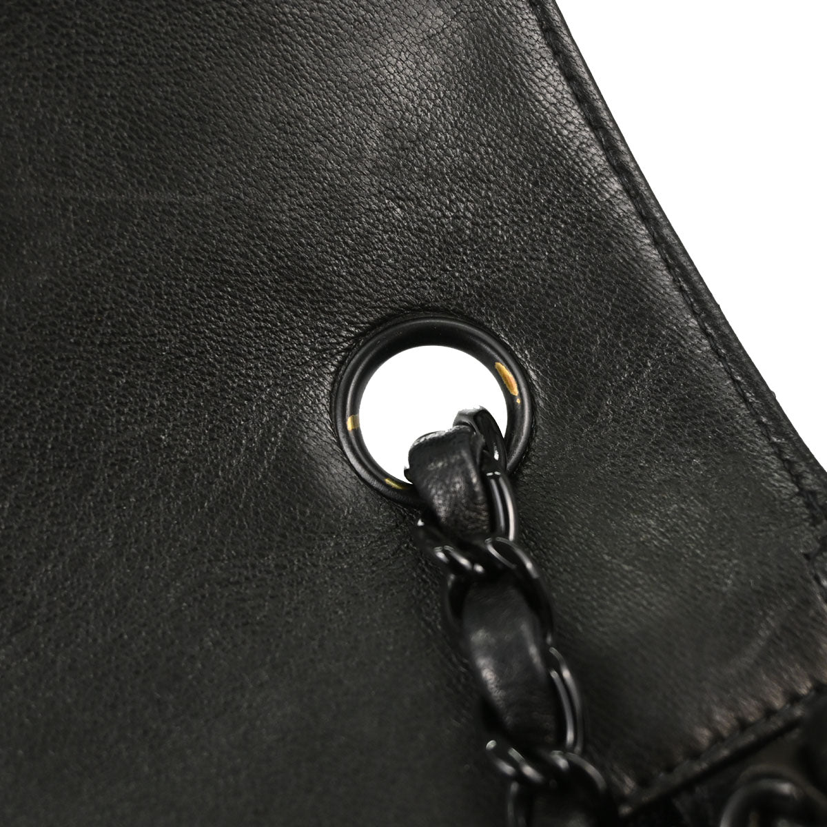 Chanel Black Lambskin Medium Single Flap Shoulder Bag