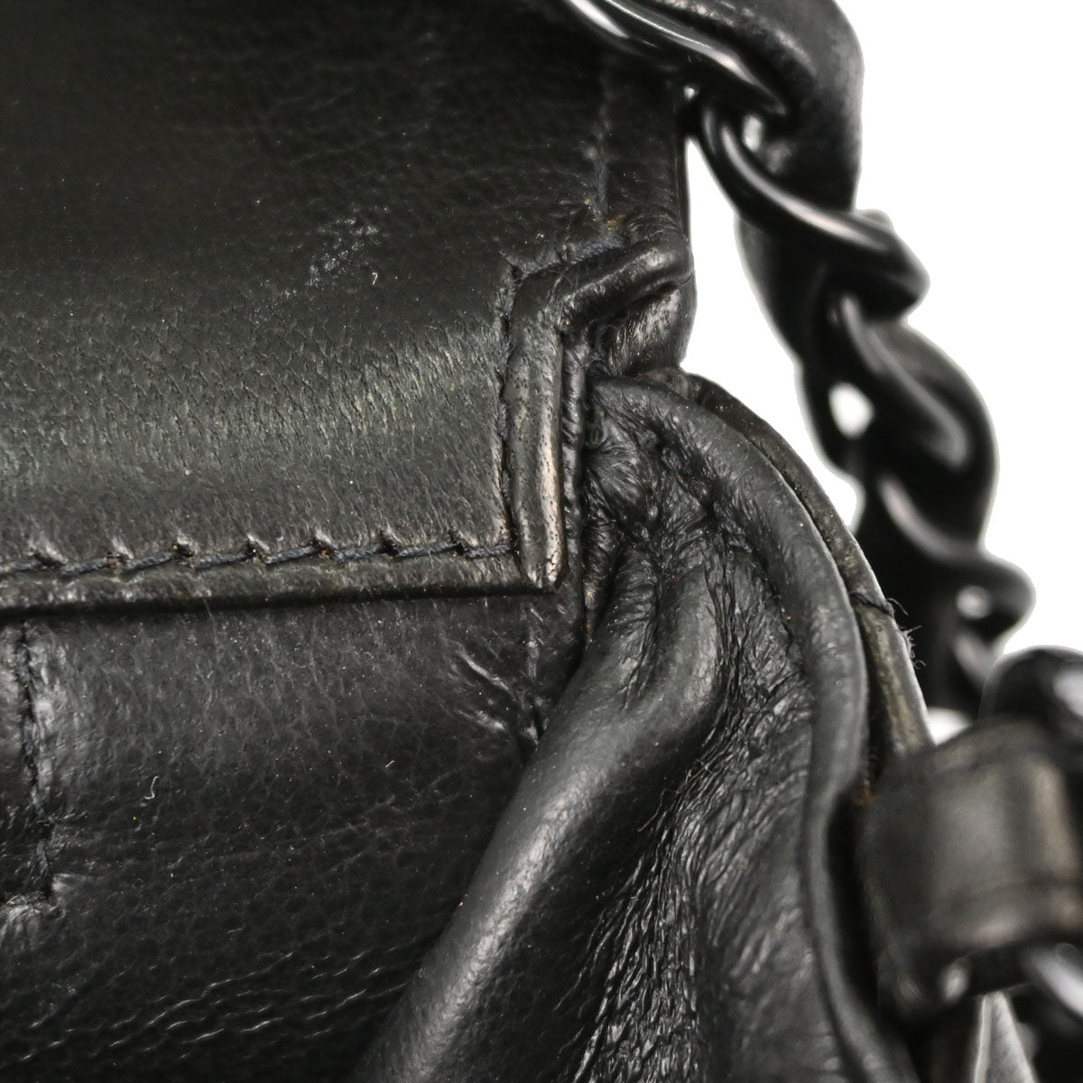 Chanel Black Lambskin Medium Single Flap Shoulder Bag