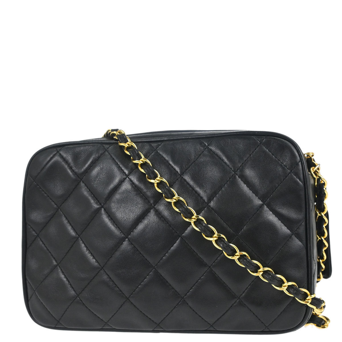 Chanel Black Lambskin Camera Bag Small