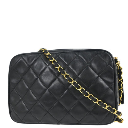 Chanel Black Lambskin Camera Bag Small
