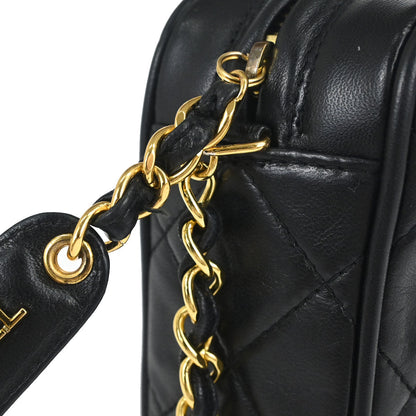 Chanel Black Lambskin Camera Bag Small