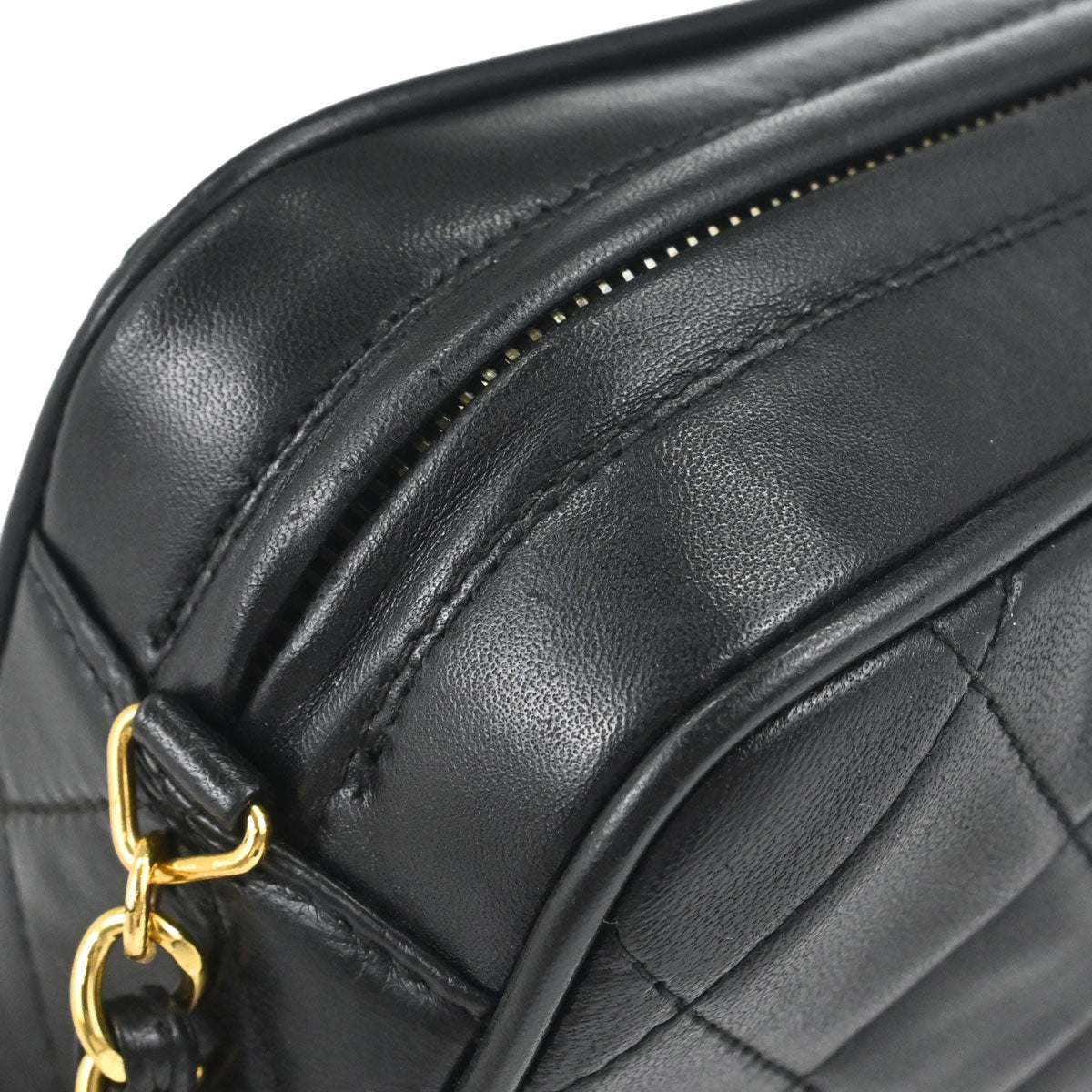Chanel Black Lambskin Camera Bag Small