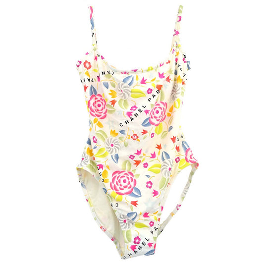 Chanel 1996 Swimwear Swimsuit White #40