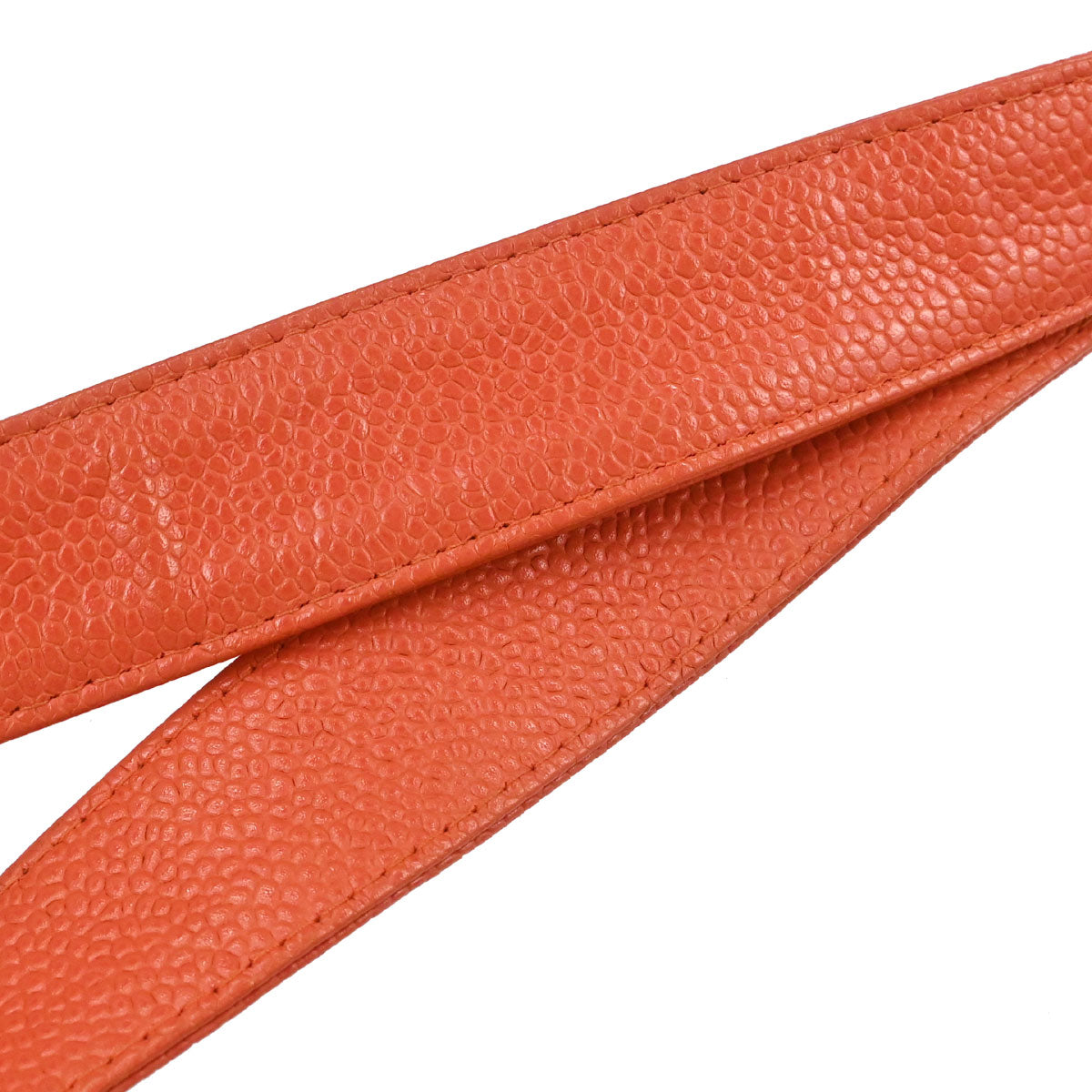 Chanel 2002-2003 Orange Caviar Skin Petite Shopping Tote PST Tote Handbag