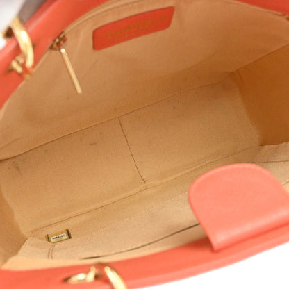 Chanel 2002-2003 Orange Caviar Skin Petite Shopping Tote PST Tote Handbag
