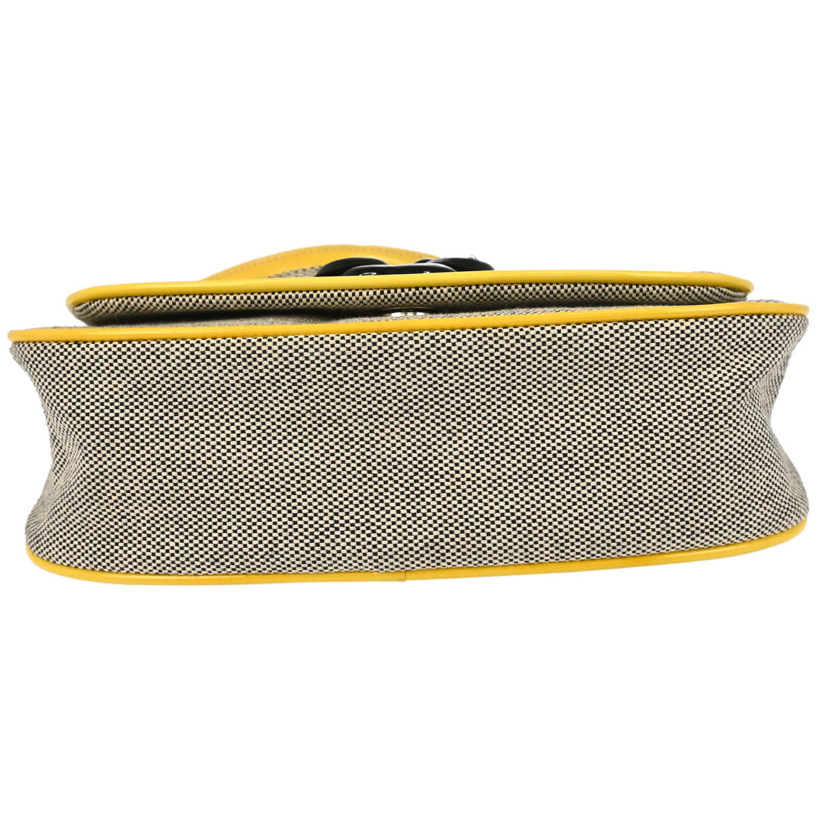 Chanel 2005-2006 Black Yellow Canvas Camellia No.5 CC Handbag