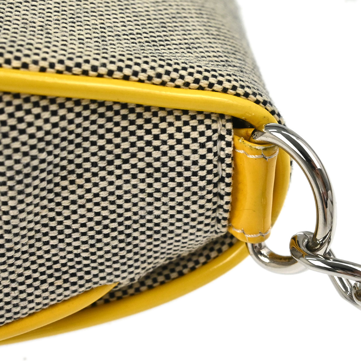Chanel 2005-2006 Black Yellow Canvas Camellia No.5 CC Handbag