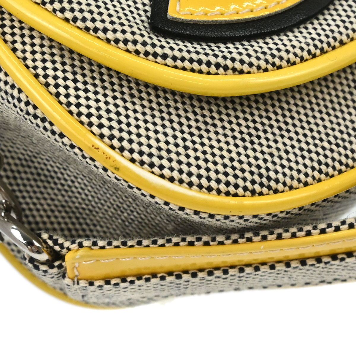 Chanel 2005-2006 Black Yellow Canvas Camellia No.5 CC Handbag