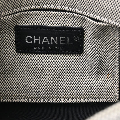 Chanel 2005-2006 Black Yellow Canvas Camellia No.5 CC Handbag